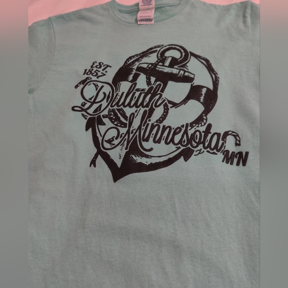 Duluth, MN Tiffany Blue T-shirt With Black Anchor! - Picture 3 of 4